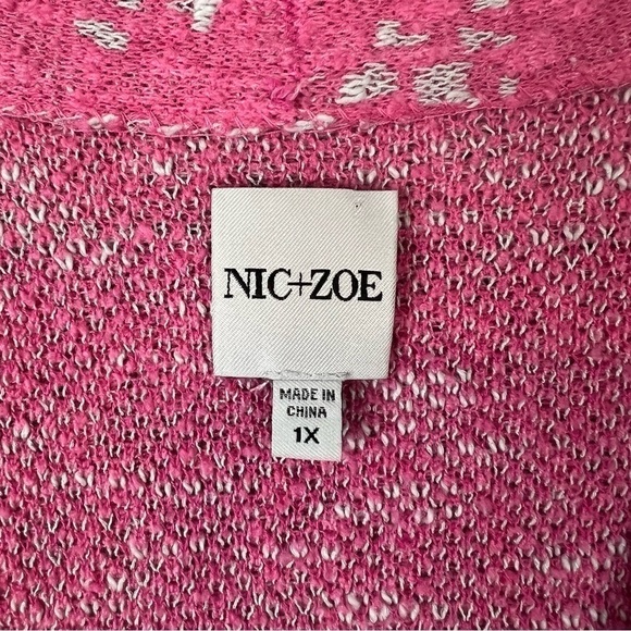 Nic + Zoe Pink Confetti Cardigan Sweater Size 1X - Picture 7 of 7